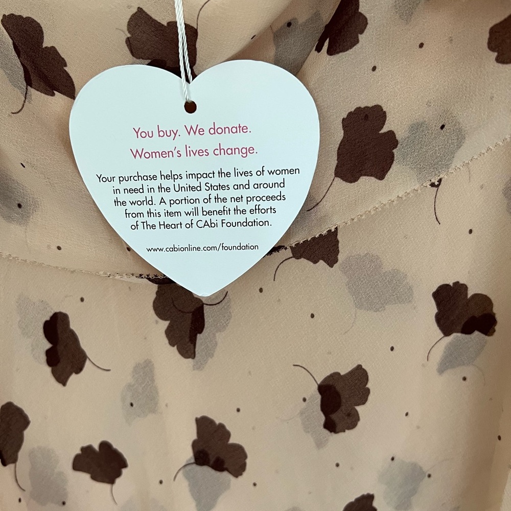 CAbi Cream and Brown Floral Top - Picture 2 of 4